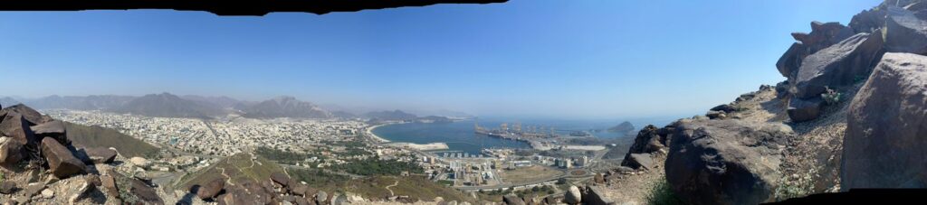 A photo taken from top of the hiking trail at Al Rabi Tower, Sharjah.